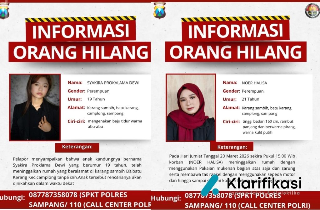 2 Gadis Asal Batu Karang Camplong Sampang Dilaporkan Hilang, Satu Berstatus Calon Pengantin