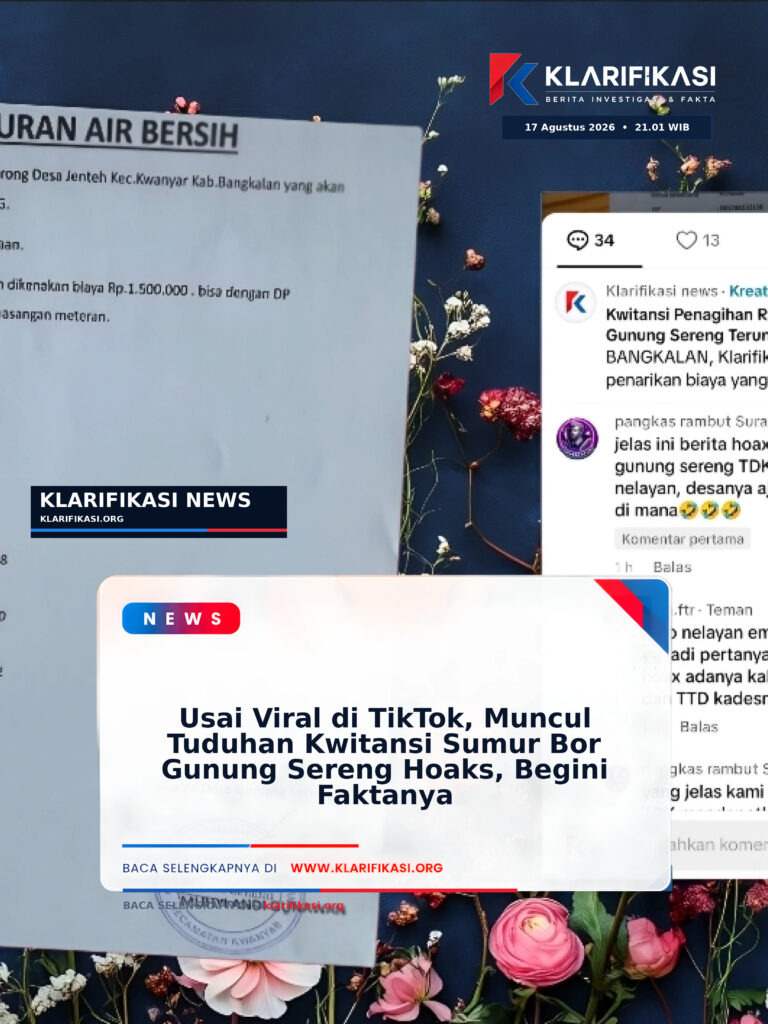 Usai Viral di TikTok, Muncul Tuduhan Kwitansi Sumur Bor Gunung Sereng Hoaks, Begini Faktanya